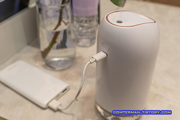 10000mAh 보조배터리 미니가습기 작동시간