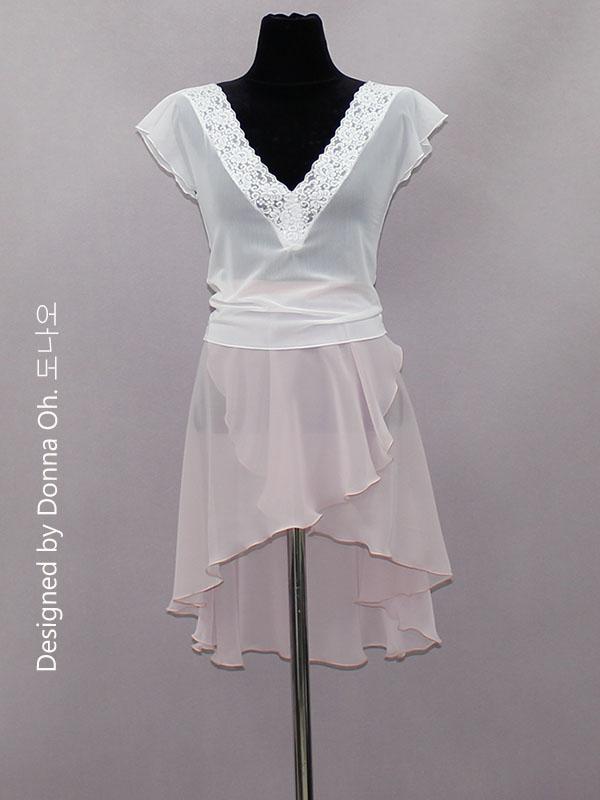 도나오앤지 성인발레복 세트 언발 미들 발레스커트 크리스탈 로얄시안블루 DO-378