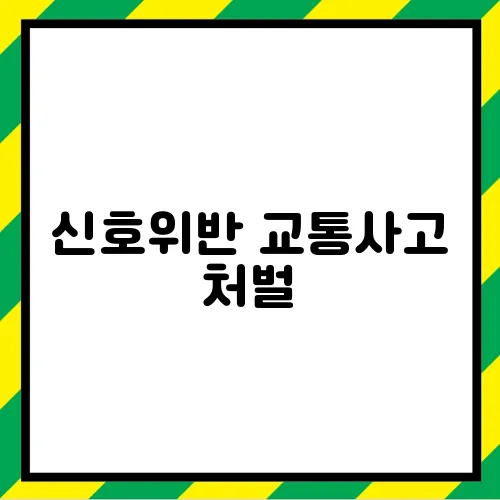 신호위반 교통사고 처벌