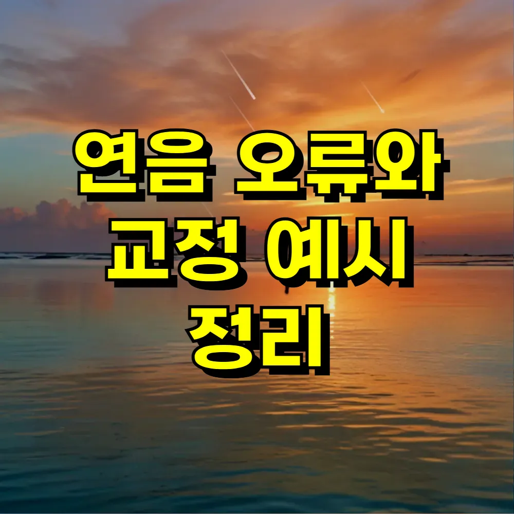 연음 오류와 교정 예시 정리