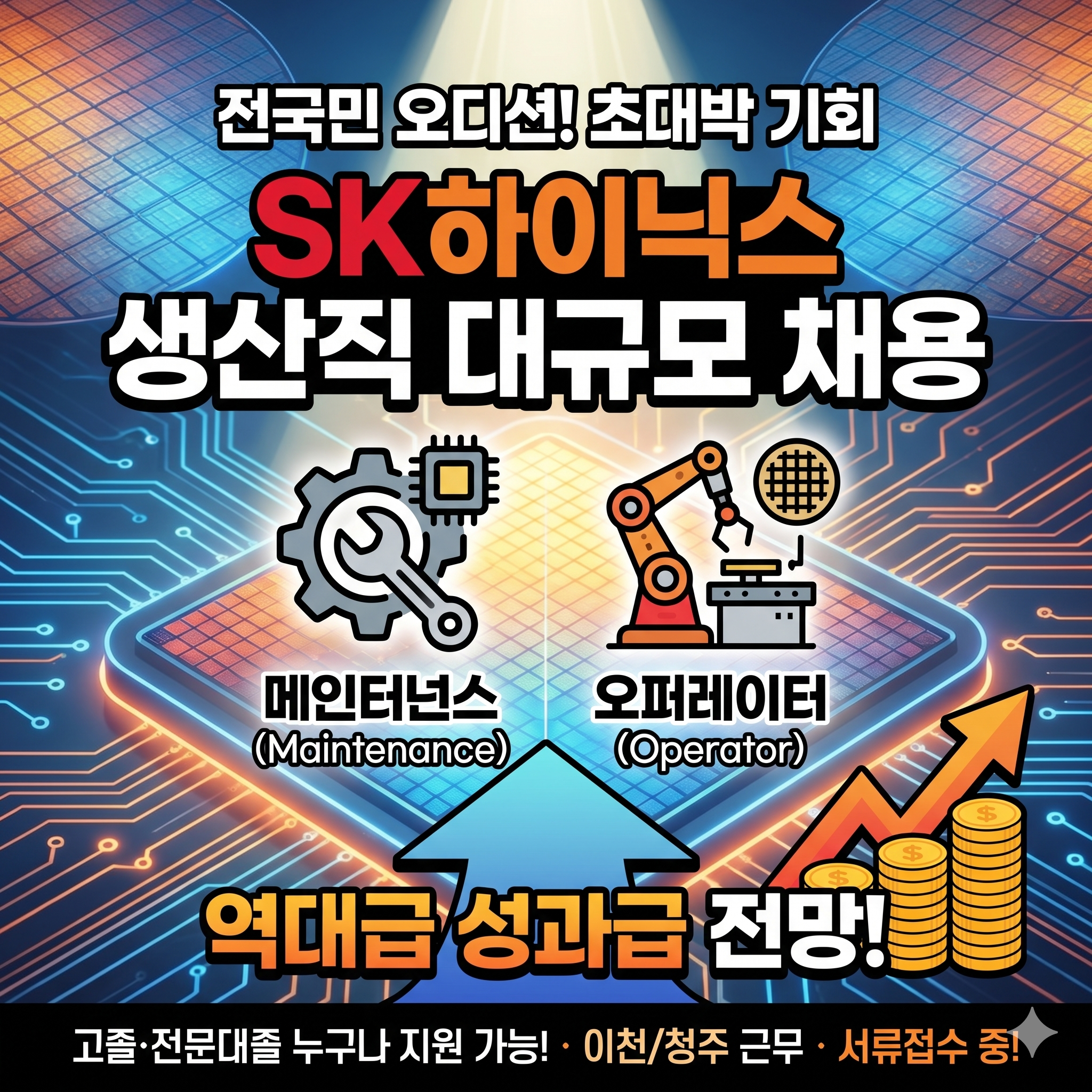 전국민 오디션! SK하이닉스 생산직 대규모 채용 (메인터넌스/오퍼레이터) &amp; 역대급 성과급 전망