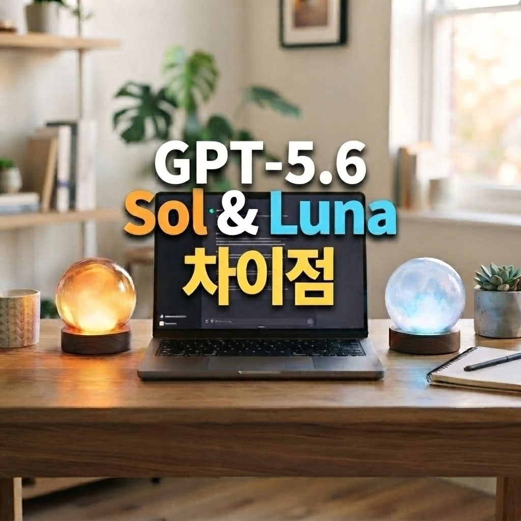 GPT-5.6 Sol과 Luna 무엇이 다를까 ChatGPT 무료와 Plus 모델 차이를 상징적으로 보여주는 썸네일 이미지
