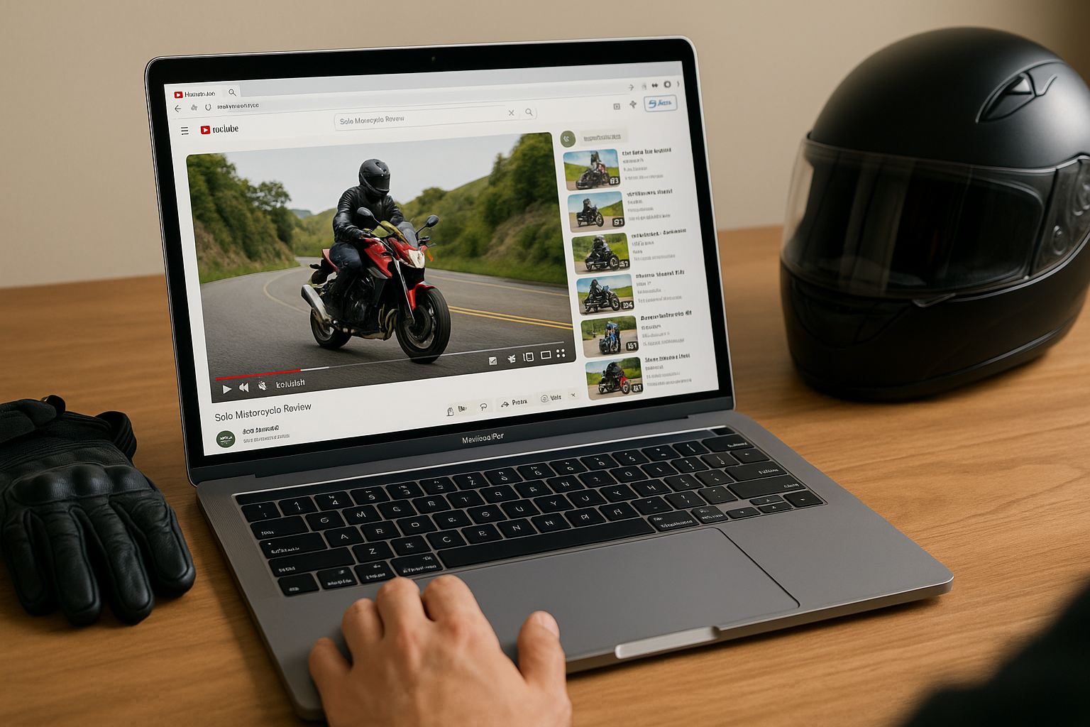 바이크 유튜브 영상을 보는 사람