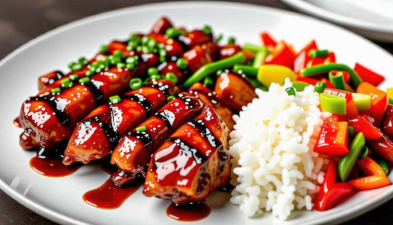 닭데리야끼와 밥 채소