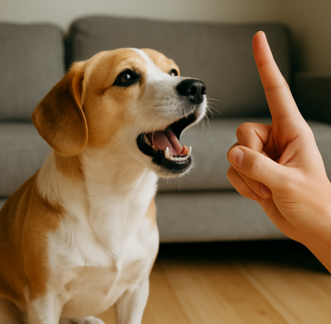 짖는 강아지 훈련 중