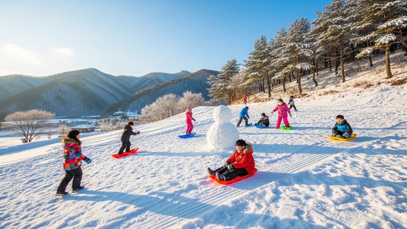"평창의 역동적인 겨울 이미지를 생성합니다."