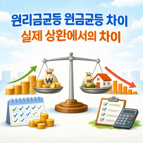 원리금균등 원금균등 차이 실제 상환에서의 차이 썸네일