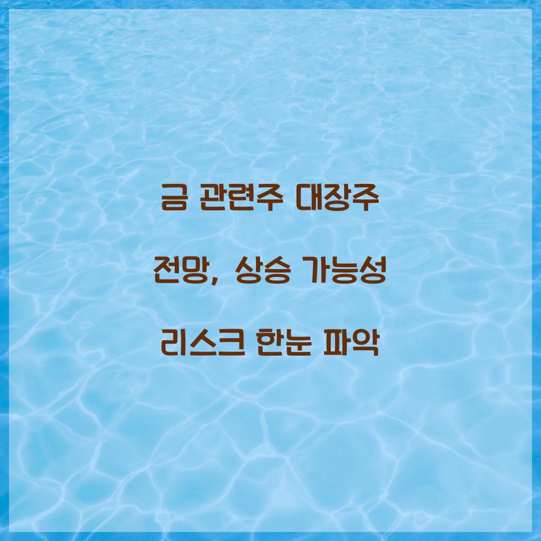 금 관련주 대장주 전망