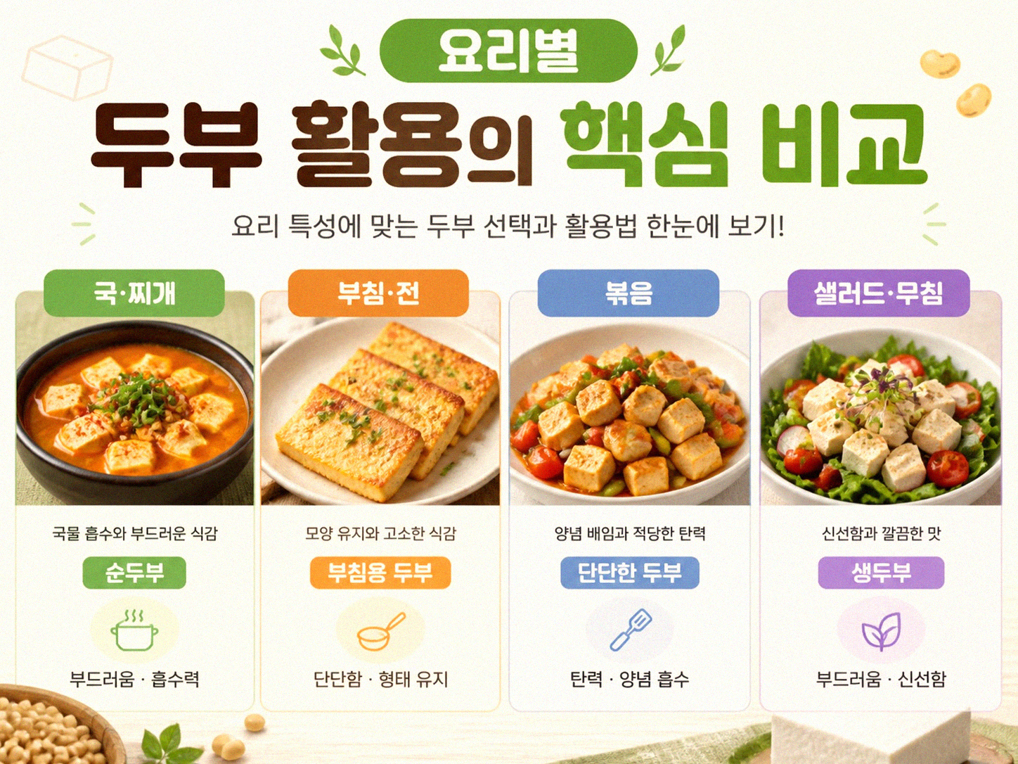 순두부와 연두부, 요리 활용법 왜 다를까