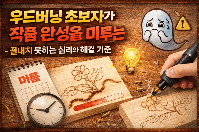우드버닝 초보자가 작품 완성을 미루는 이유