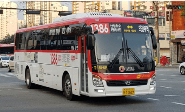 포천 억새축제 기간 산정호수 방향 도로와 셔틀버스 운행 모습