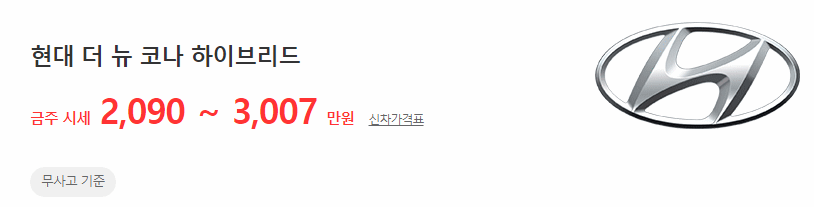 더 뉴 코나 하이브리드 중고차