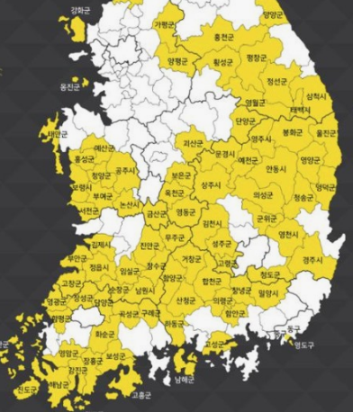 우리나라 인구 가장 적은 도시 TOP 10