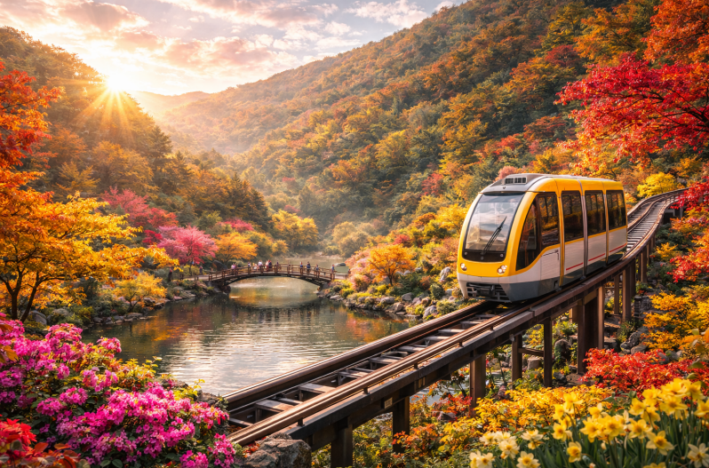 자연풍경과 모노레일