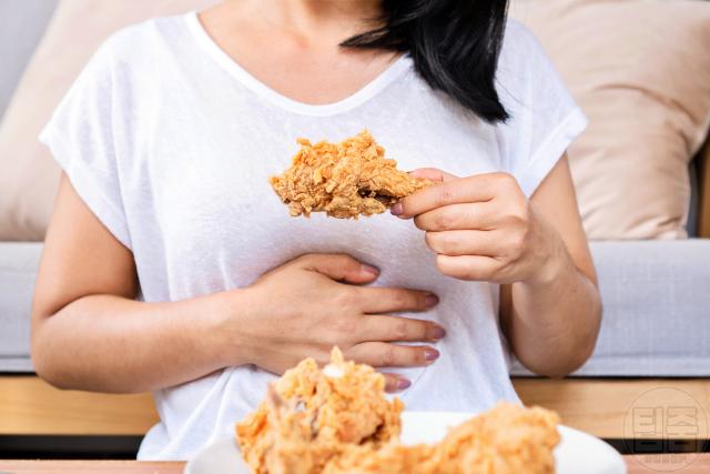 위가 부은 느낌 위가 붓는 이유 지방 기름진 음식