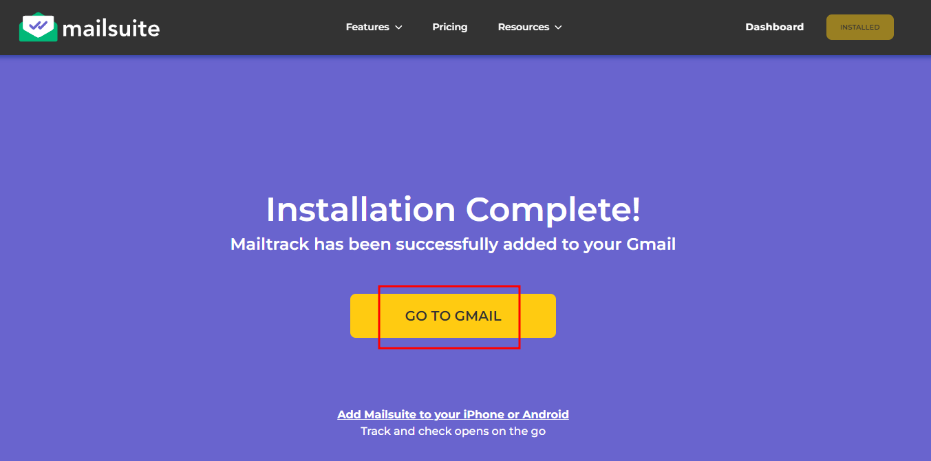 mailtrack 확장 프로그램 추가