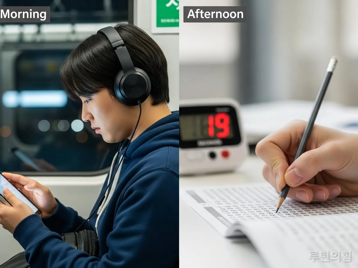 ChatGPT를 활용해 토익 유의어를 공부하는 스마트폰 화면 이미지