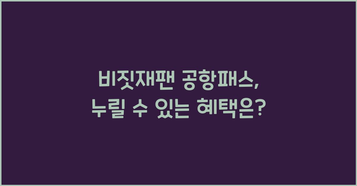 비짓재팬 공항패스