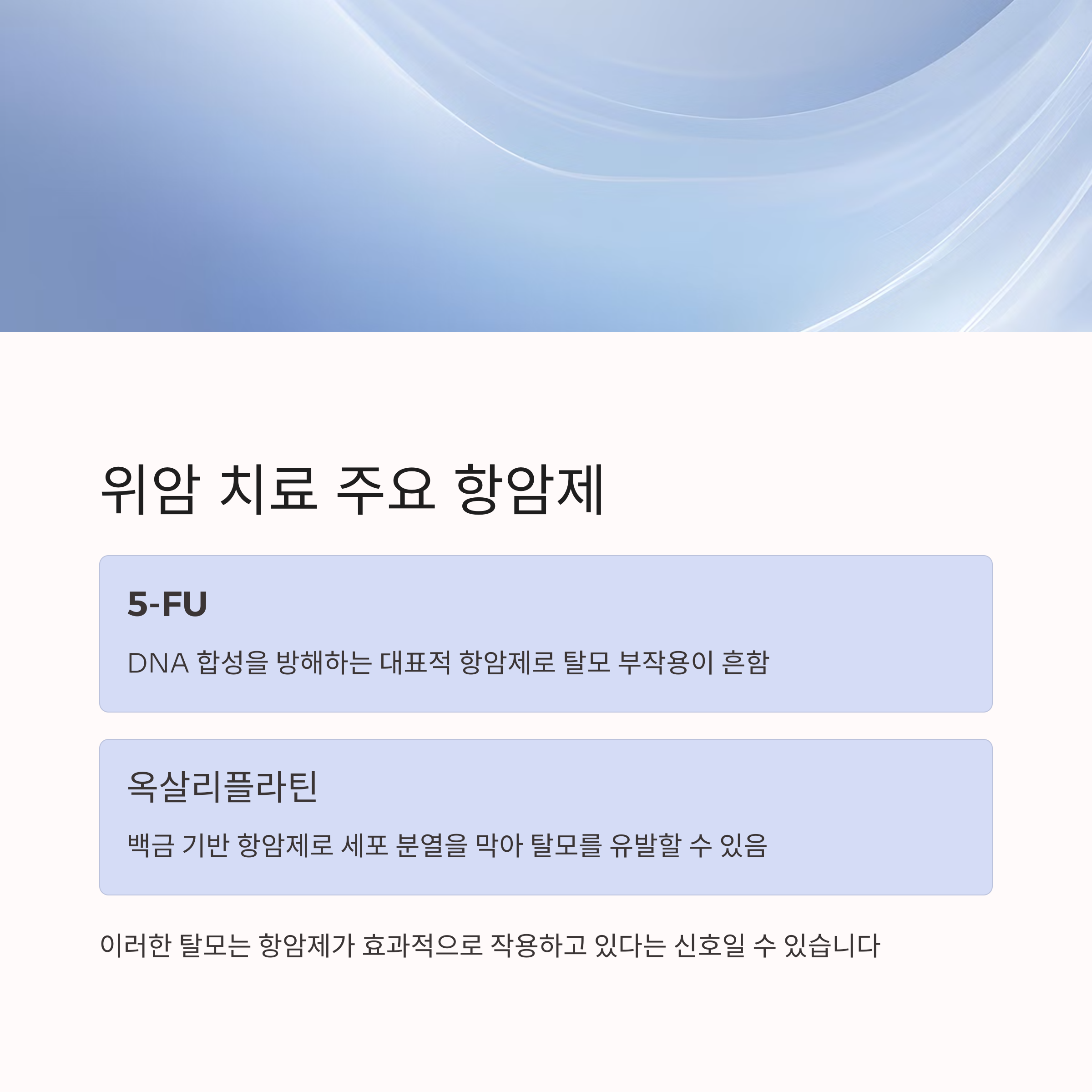 위암 치료 주요 항암제