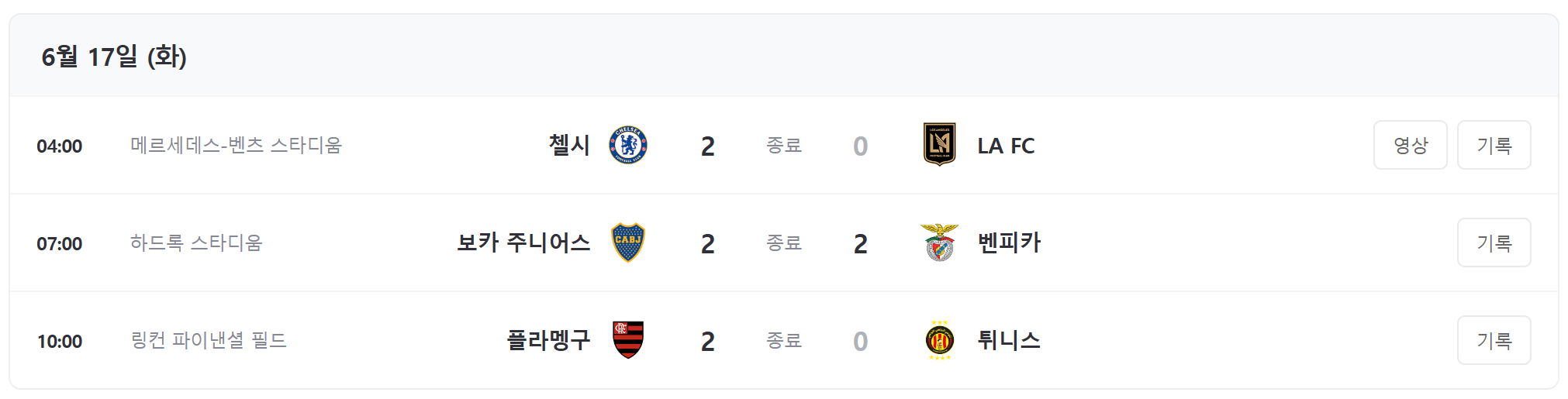 클럽 월드컵 일정