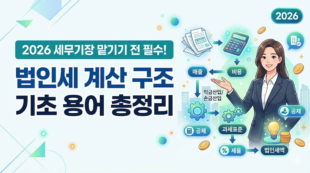 2026년 기준 초보 법인 대표 세무기장 대행 전 필수 확인 법인세 계산 구조 세무조정 익금산입 손금불산입 과세표준 뜻