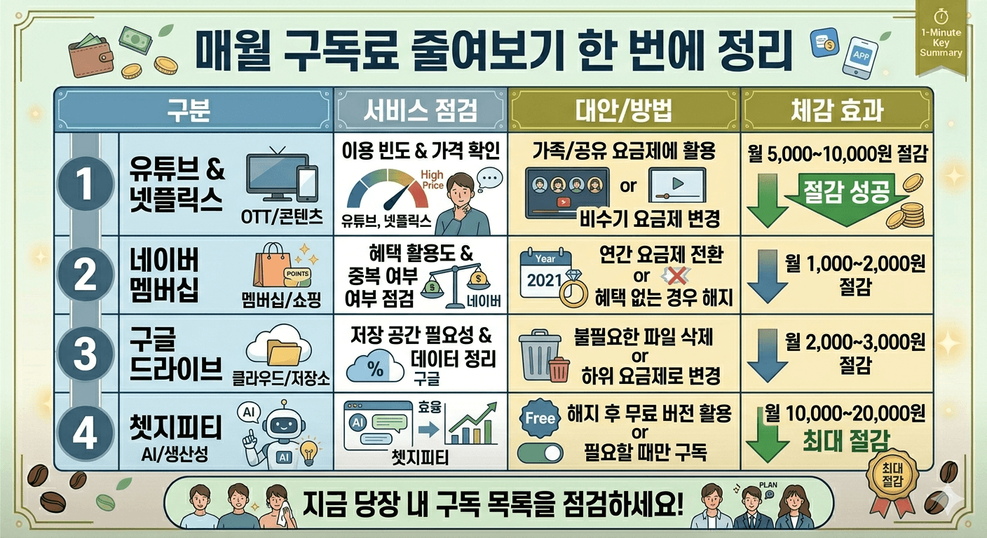매월 정기적으로 결제되는 구독료
