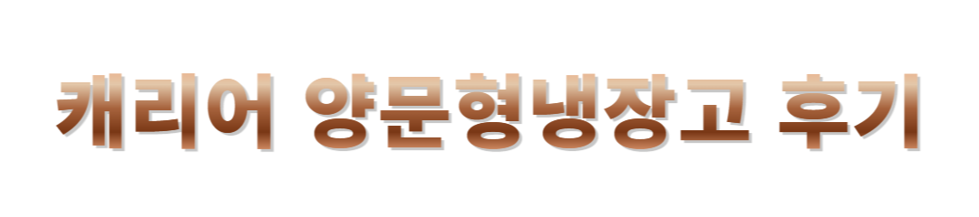 캐리어 양문형냉장고리뷰