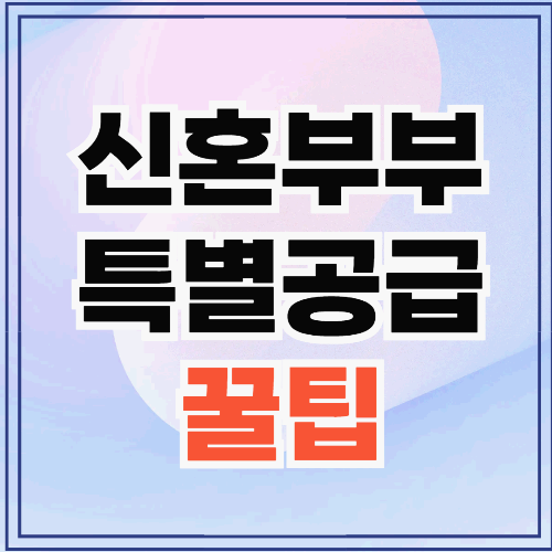 신혼부부라면 꼭 봐야 할 특별공급 꿀팁