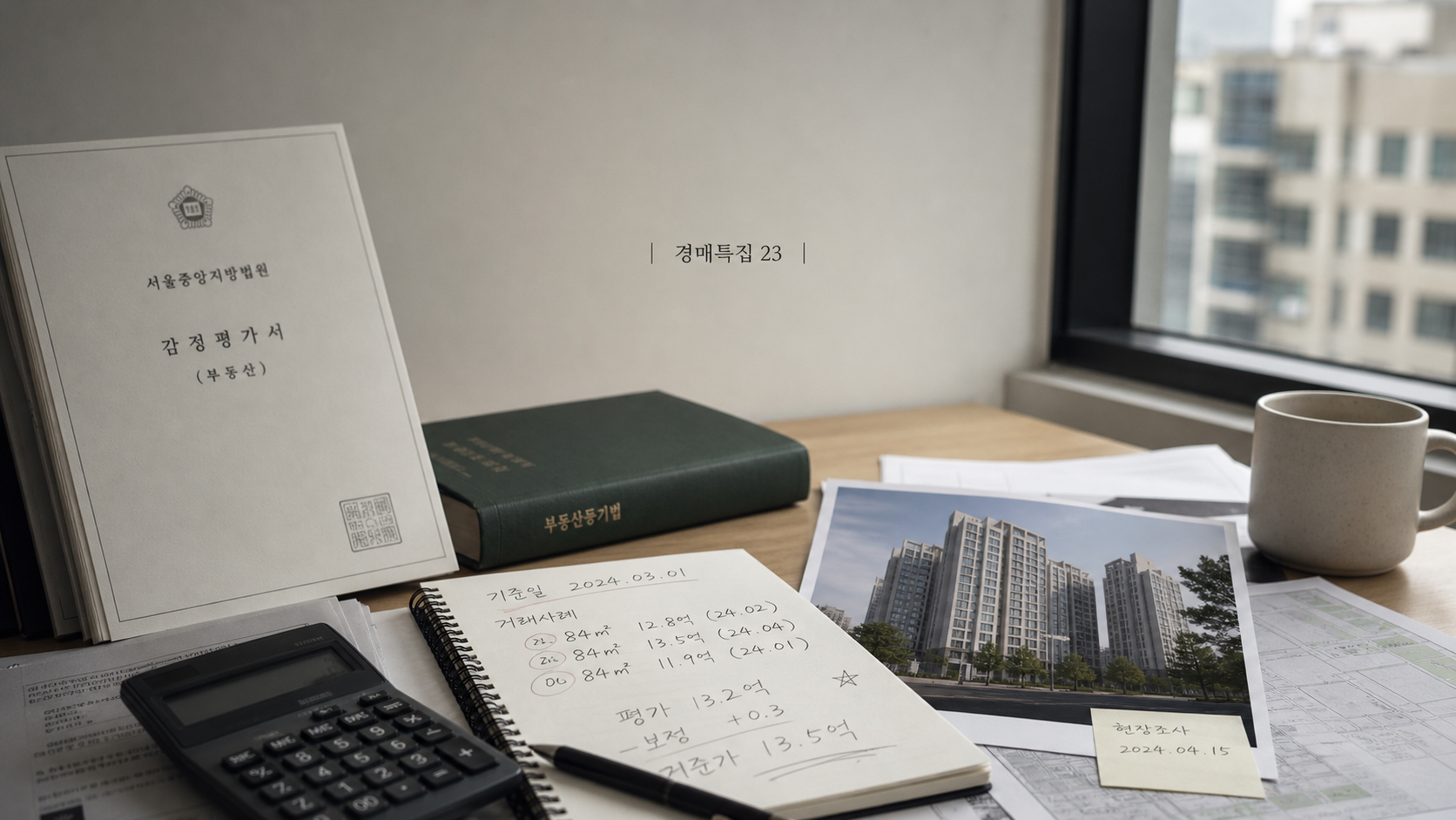 감정평가서만 믿으면 안 되는 세 가지 이유의 핵심 확인 항목을 정리한 부동산 경매 안내 표지