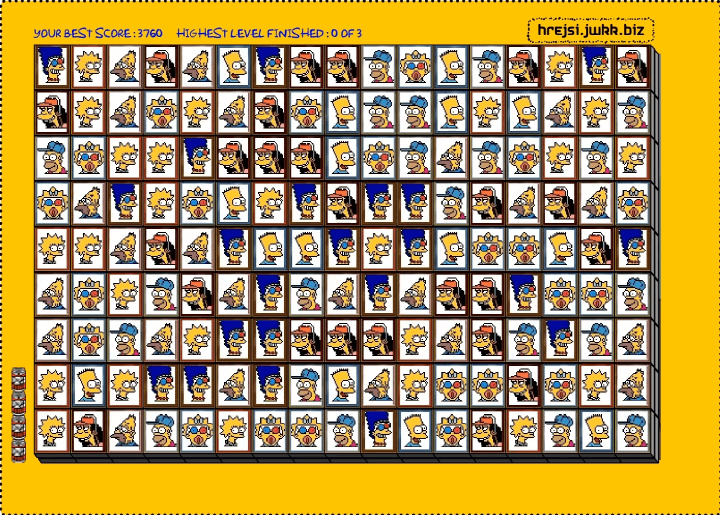 심슨타일-플래시게임-시작-화면