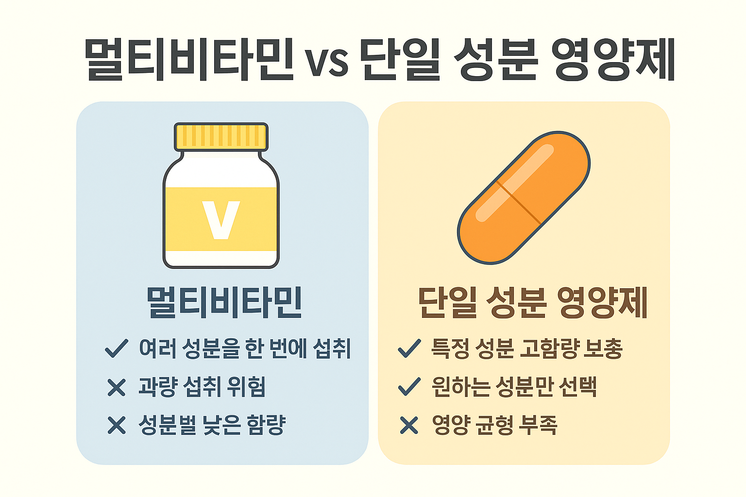 복합 기능성 제품 VS 단일 성분 제품