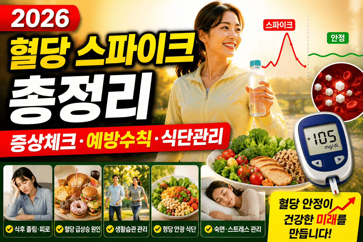 2026 혈당 스파이크 총정리 (증상체크, 예방수칙, 식단관리)