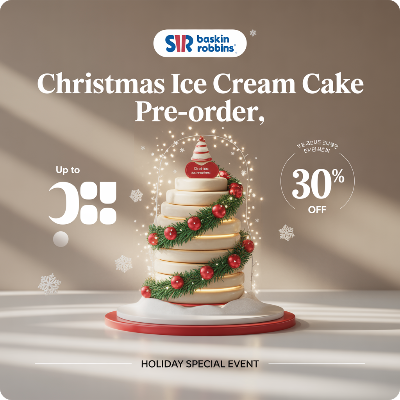 배스킨라빈스 크리스마스 아이스크림 케이크 사전예약 이미지