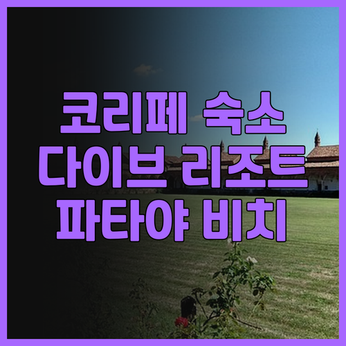 코리페 여행객 필독 포라 다이브 리조..