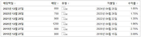 LG전자우 배당금 지급일