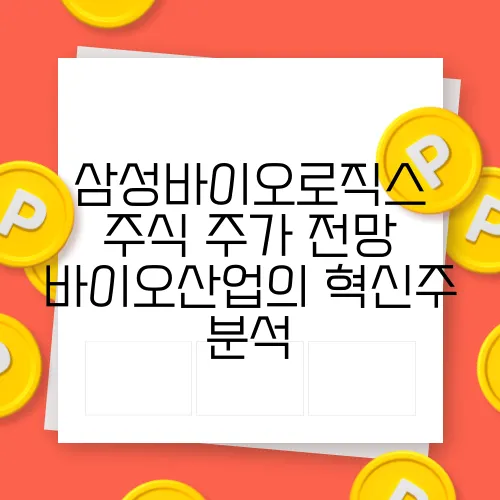 삼성바이오로직스 주식 주가 전망 바이오산업의 혁신주 분석