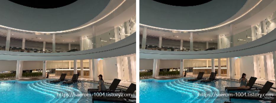 숙소 수영장에서 찍은 사진들
