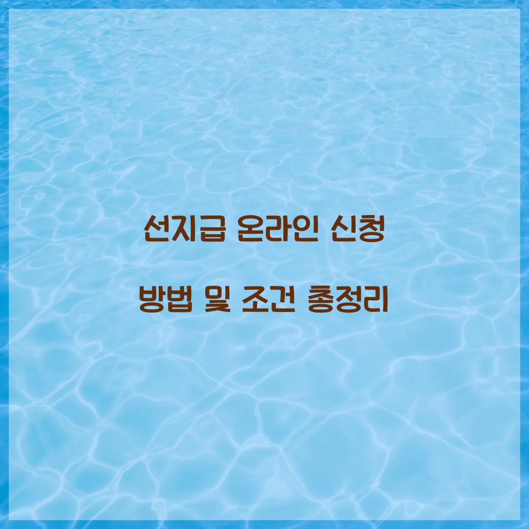 선지급 온라인 신청