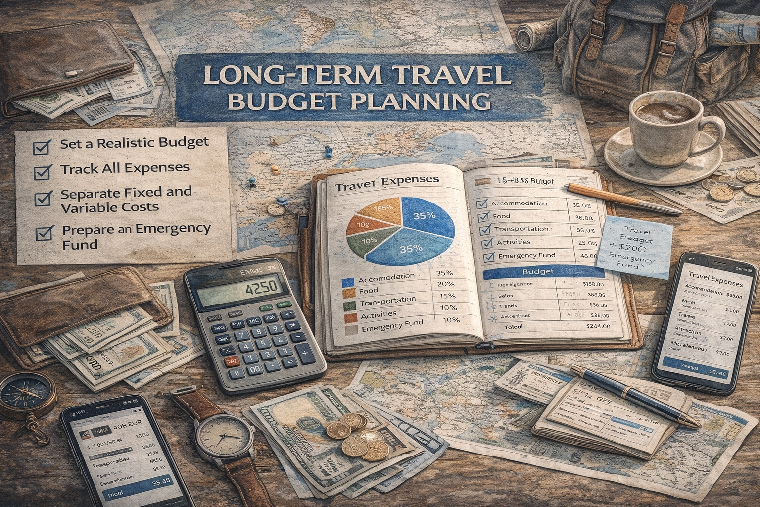 장기 여행 비용 관리 전략 관련 이미지