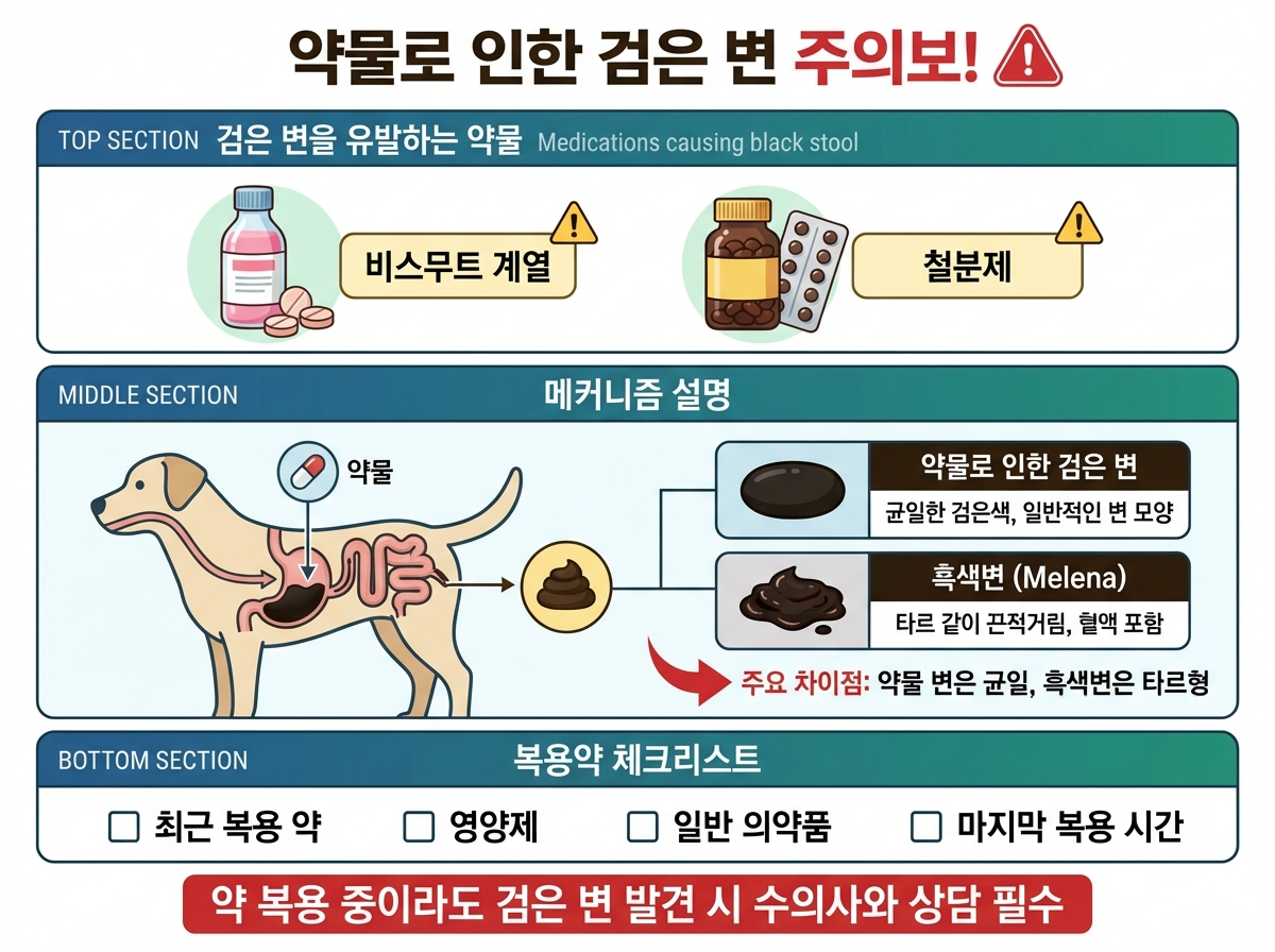 강아지 약물로 인한 검은 변 주의보