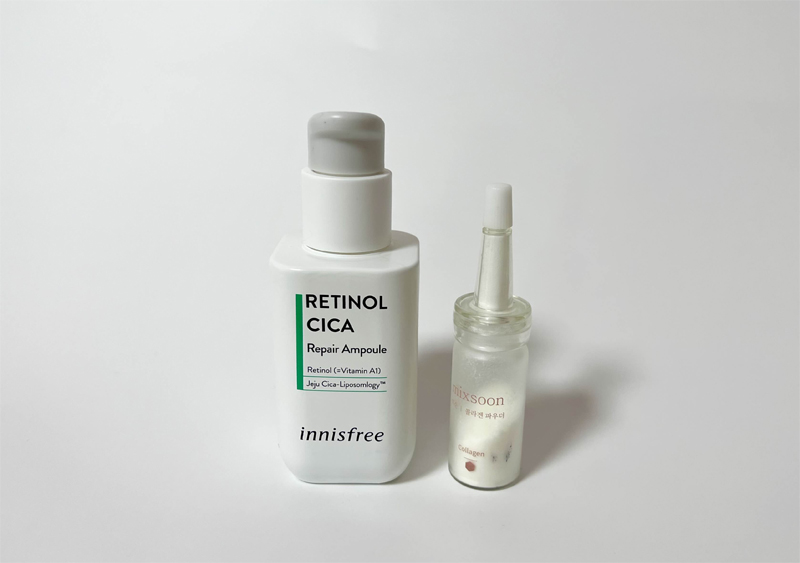 이니스프리 레티놀 시카 흔적 앰플과 믹순 콜라겐 파우더