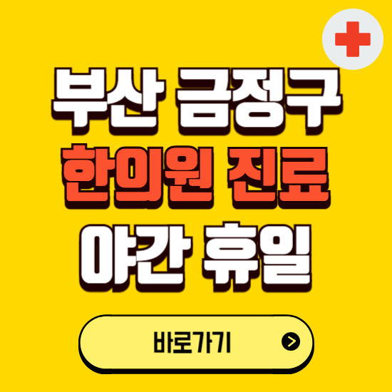 부산 금정구 야간 휴일 한의원 한방병원 찾기 ❘ 24시 일요일 주말 연휴 응급진료 추천 잘하는 곳