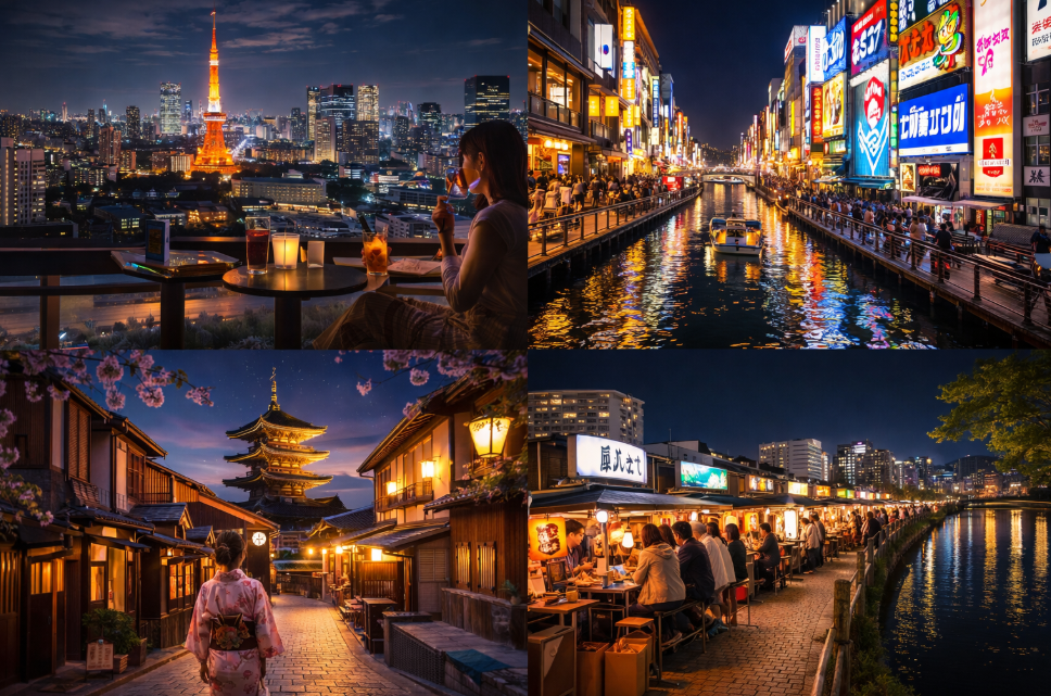 도쿄, 오사카, 후쿠오카, 삿포로 밤문화