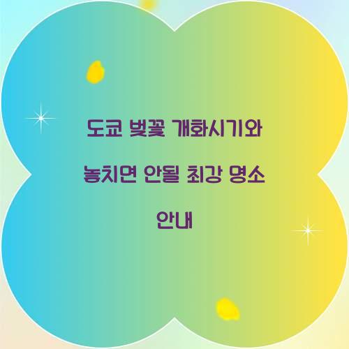 도쿄 벚꽃 개화시기