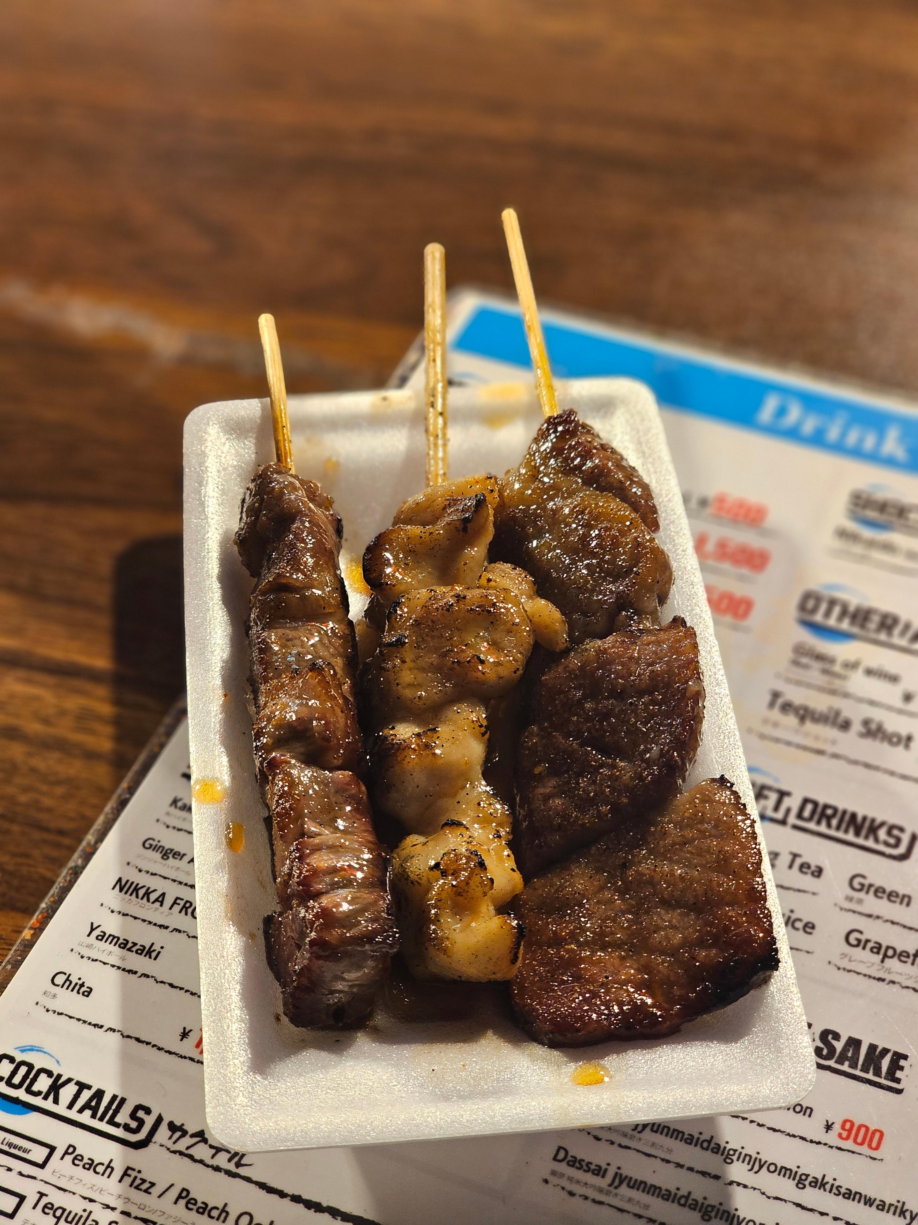 도톤보리 길거리음식 고기꼬치