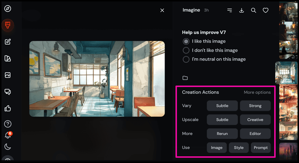 Midjourney 웹페이지로 이동 후 스크린샷