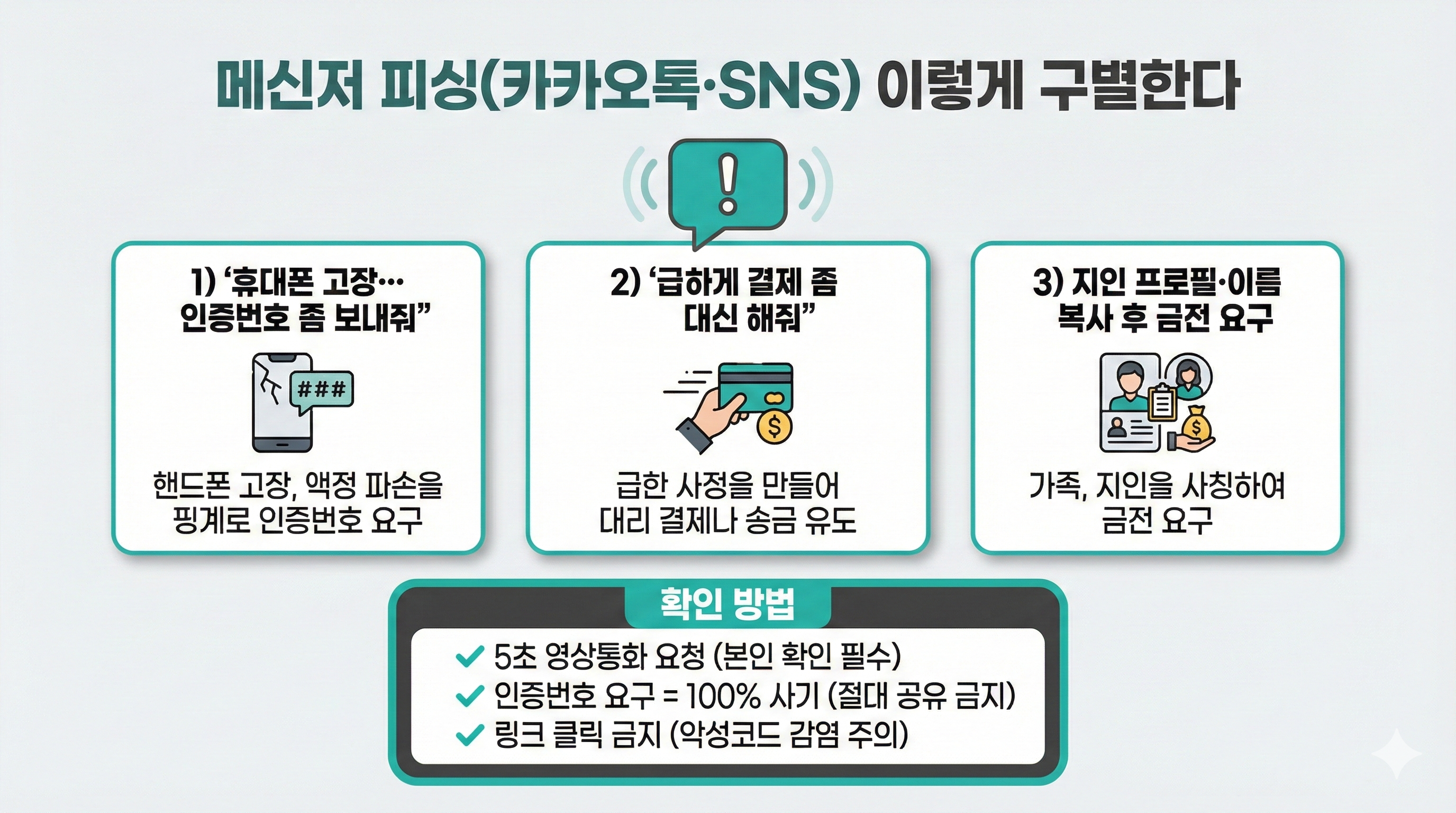 카카오톡 메신저피싱 금융사기 인포그래픽