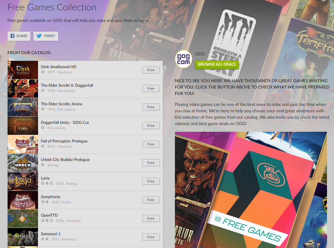 무료로 고전 명작게임을 제공하는 gog.com 지오지닷컴