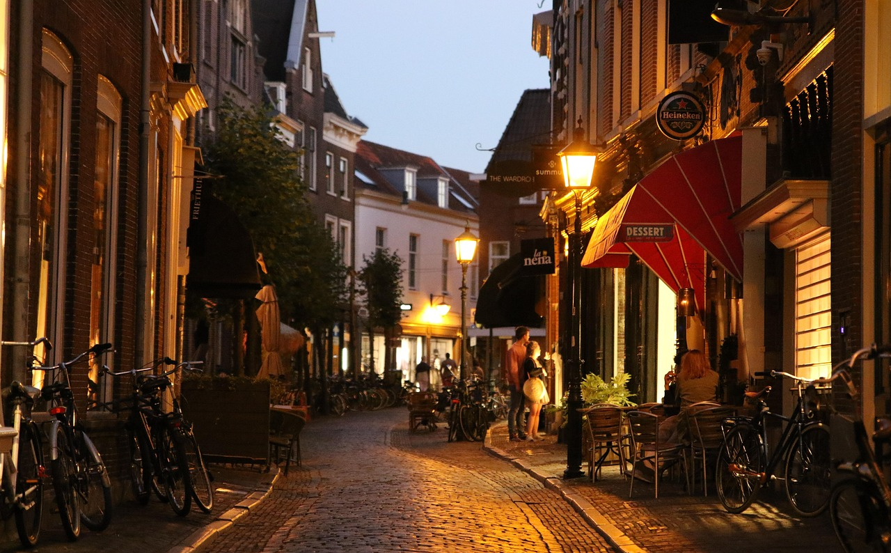 네덜란드의 밤 도시