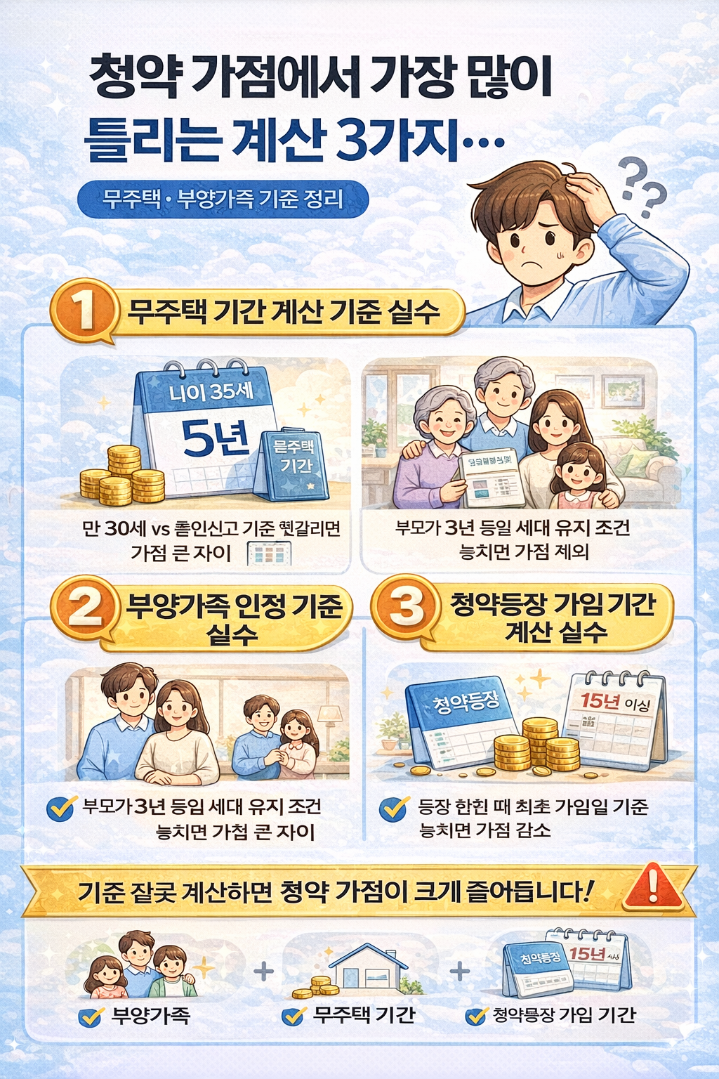 청약 가점에서 가장 많이 틀리는 계산 3가지&hellip;무주택&middot;부양가족 기준 정리